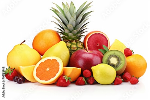 Photo Fresh fruit Isolated on white Background