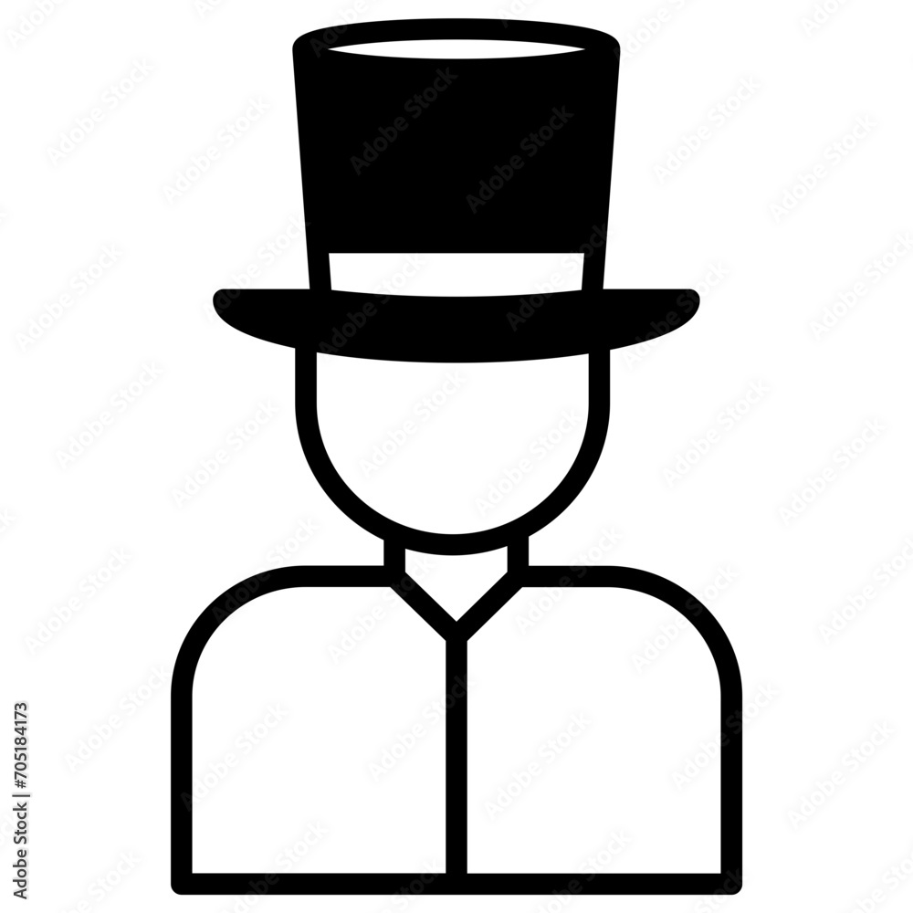 Magician solid glyph icon Magician solid glyph icon