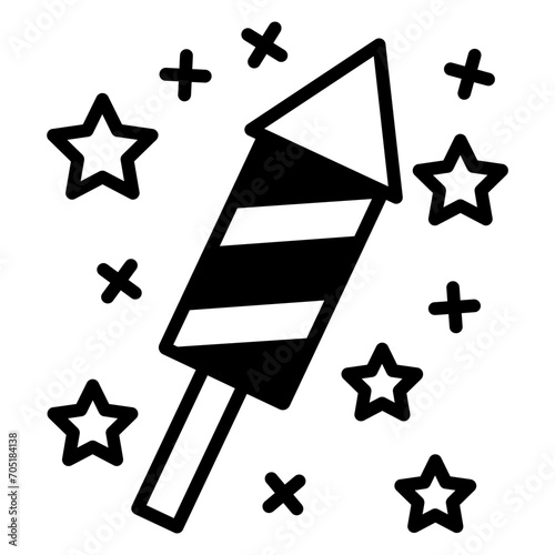 Fireworks solid glyph icon