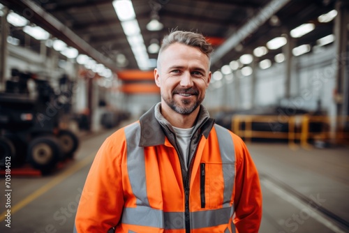 Portrait of a smiling man working in factory © Vorda Berge