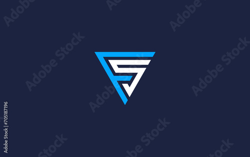letter fs triangle logo icon design vector design template inspiration
