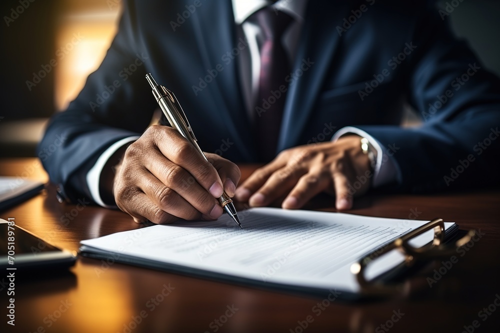 Businessman signing contract Businessman signing contract
