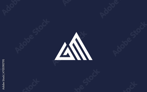 letter gm with mountain logo icon design vector design template inspiration