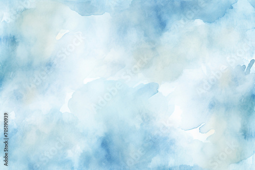 Abstract blue watercolor texture with wet brush strokes for wallpaper design
