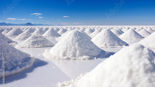 Salt extraction in the South American salt desert