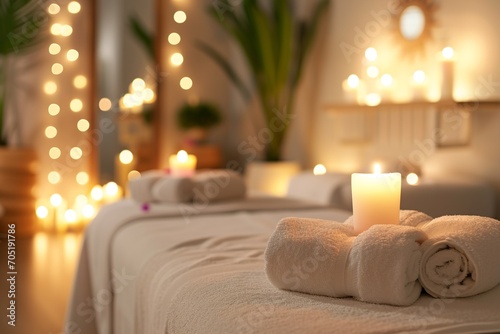 Serene Spa Setting with Massage Tables and Tranquil Decor
