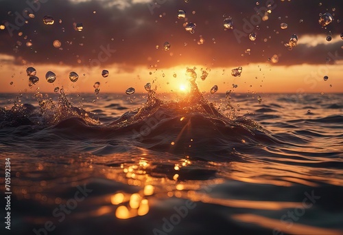 Sunset light Underwater Slow Motion stock videoSea Water Underwater Nature Wave
