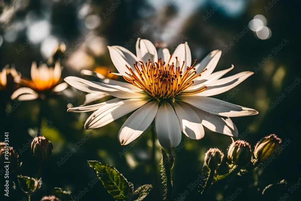 Obraz premium bee on a flower, Abstract light flower