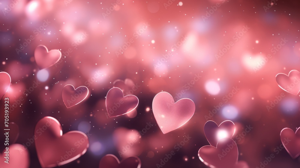 Background with pink shiny hearts Background with pink shiny hearts
