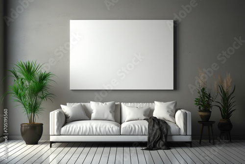 A minimalist's dream a?" a solid wall and a blank empty frame, providing an understated canvas for your text or visual content.