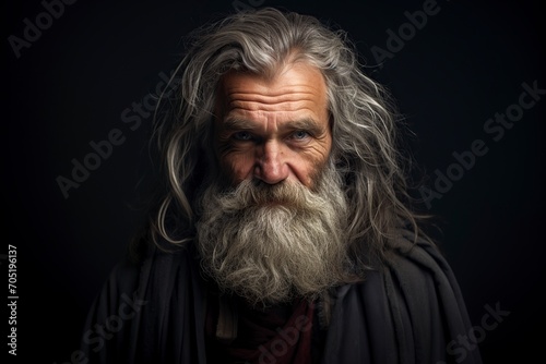 medieval senior with mustache and beard photo