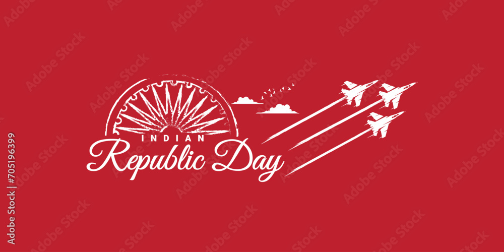 26th January Republic Day of India Celebration with Happy Indian Republic Day Template Banner Design. Happy Republic Day of India