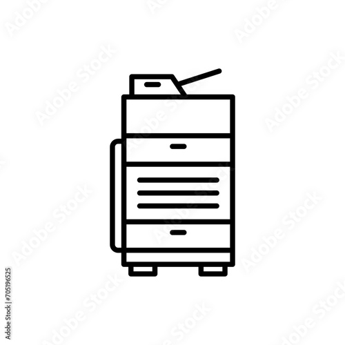 Office printer vector line icon illustration.