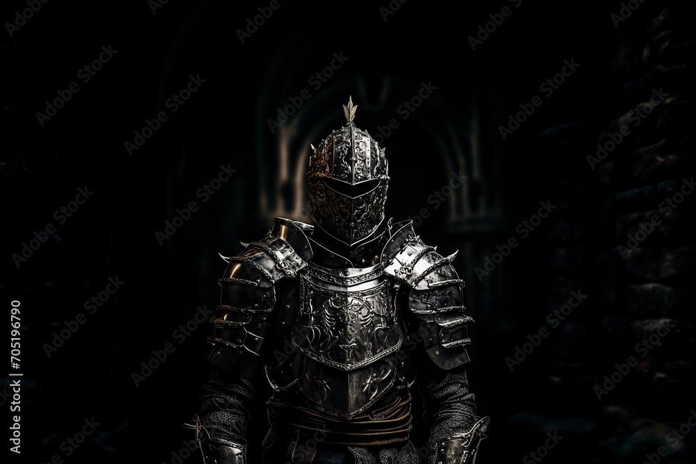 man protected with medieval armor man protected with medieval armor