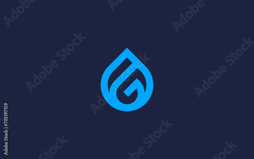 letter g with water drops logo icon design vector design template inspiration