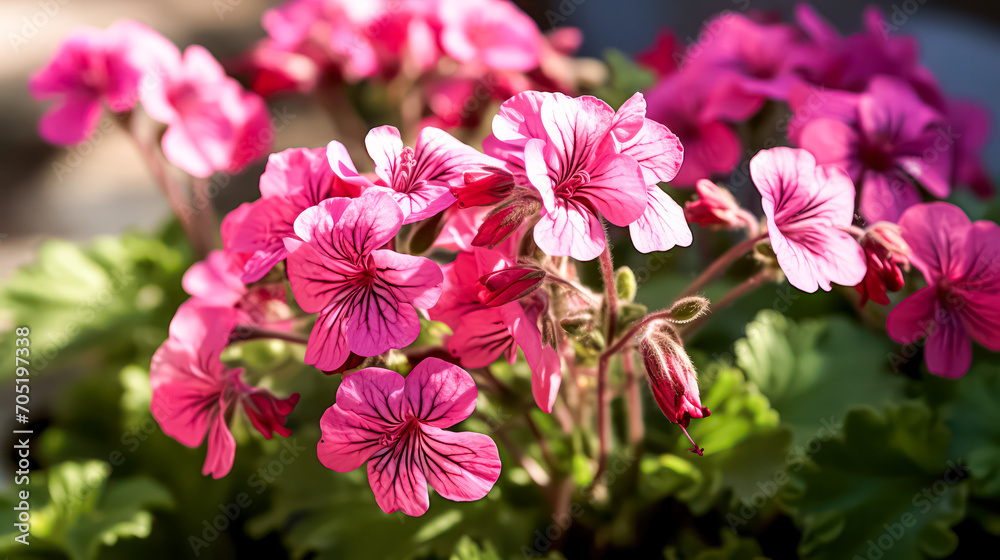 Breathtaking spring beauty with a flowerbed of vibrant pink blooms. A captivating stock photo capturing the essence of natures colorful awakening Breathtaking spring beauty with a flowerbed of vibrant pink blooms. A captivating stock photo capturing the essence of natures colorful awakening