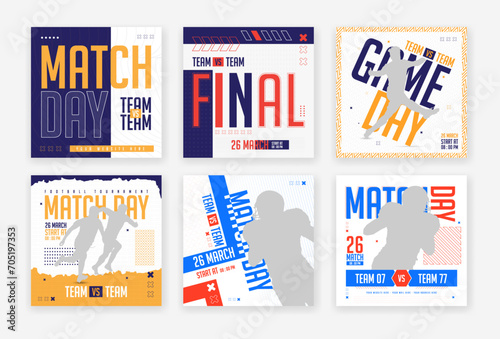 match day sports game social media post template design