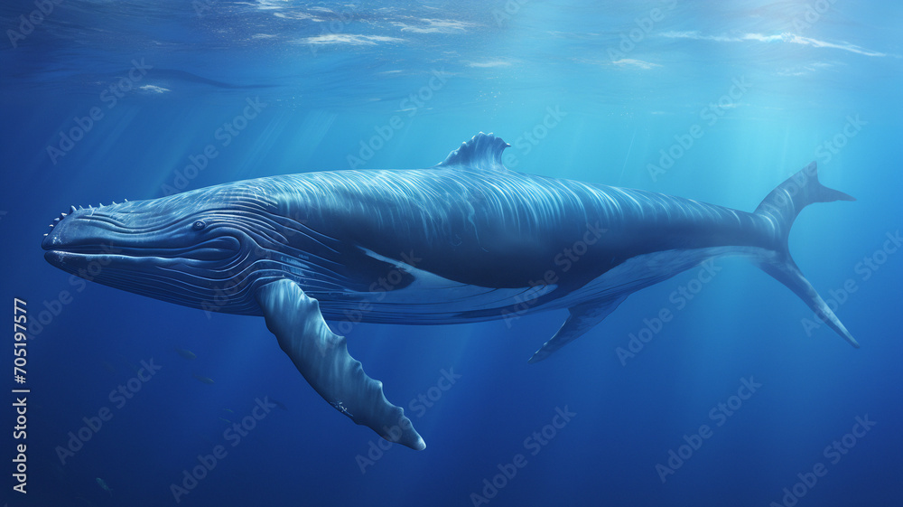 Obraz premium Humpback whale underwater. AI generated