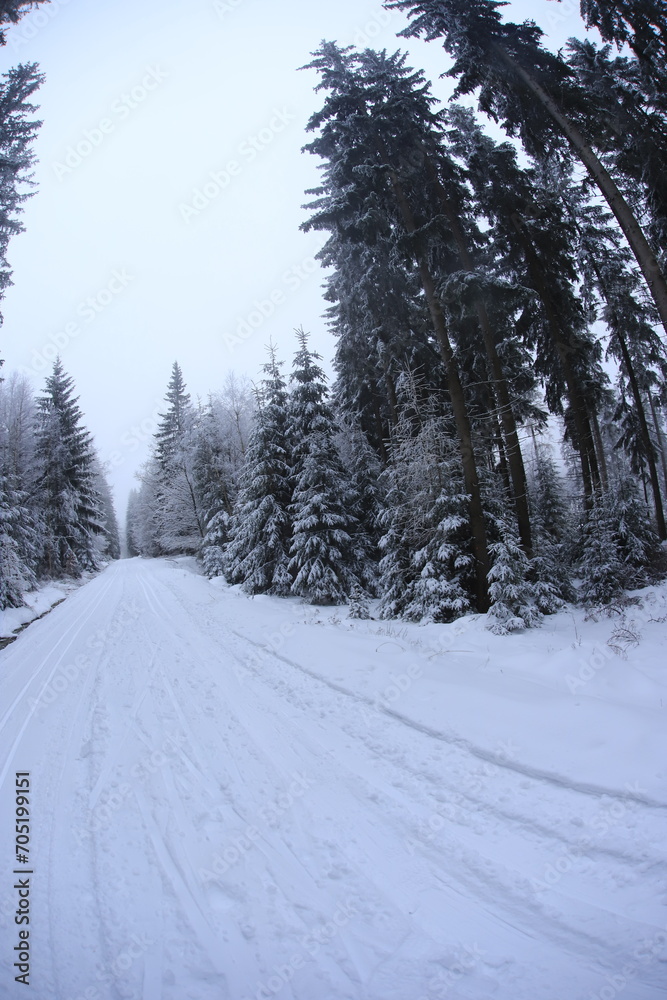 Obraz premium Wide angle winter shot in sudety mountains