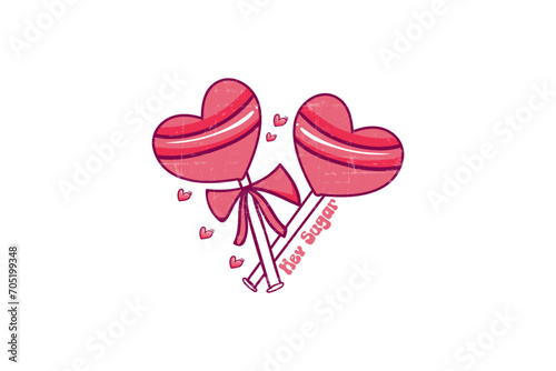 Hey Sugar Retro Valentine's Day T shirt design Sublimation 