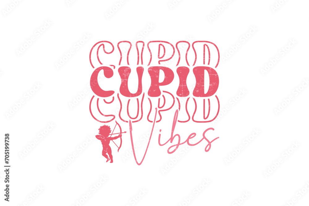 Cupid Vibes Retro Valentine's Day T shirt design Sublimation Cupid Vibes Retro Valentine's Day T shirt design Sublimation