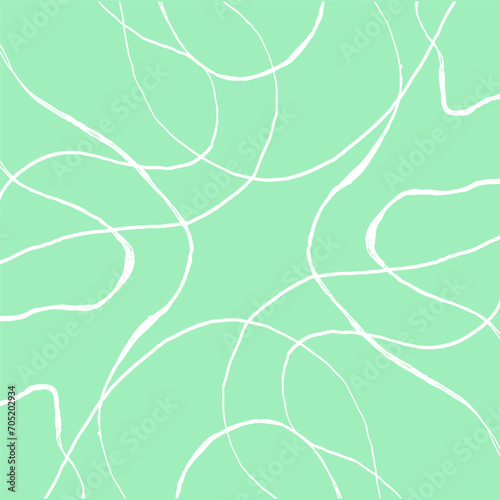 colorful line doodle green, white pattern. Creative minimalist style print background for kids. trendy design with basic squiggle shapes. Scribble party confetti texture, child twiddle shape backdrop