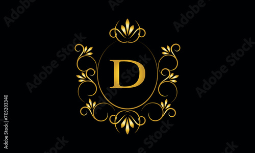 Stylish elegant monogram with initial letter D, elegant modern logo design