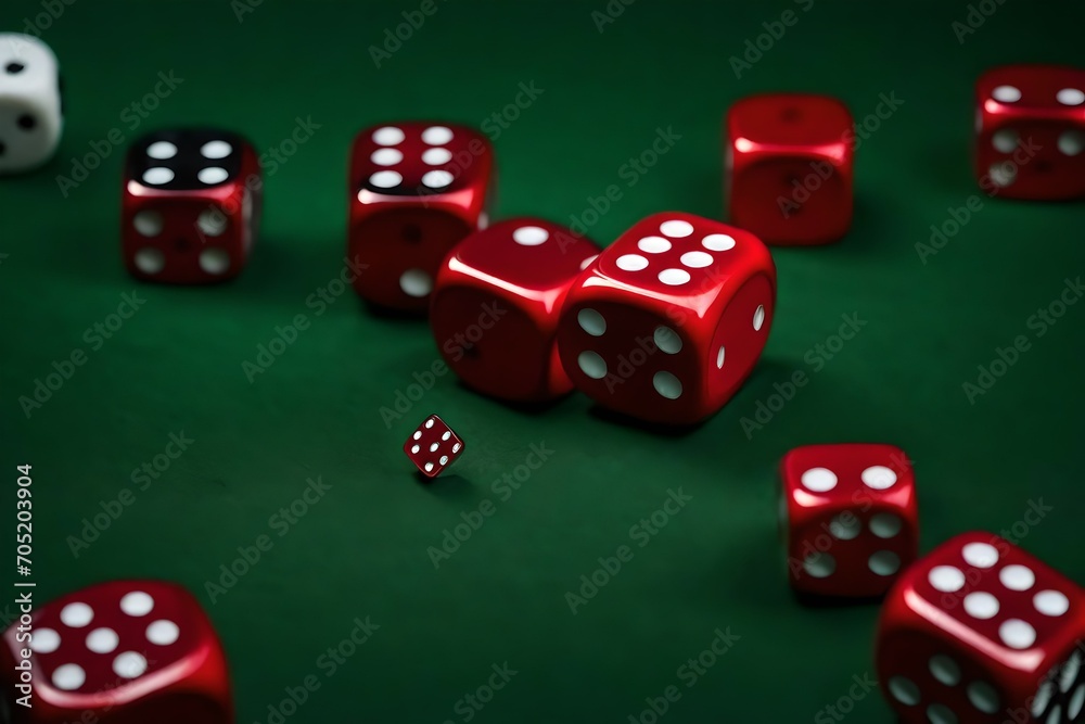 red dice on green red dice on green