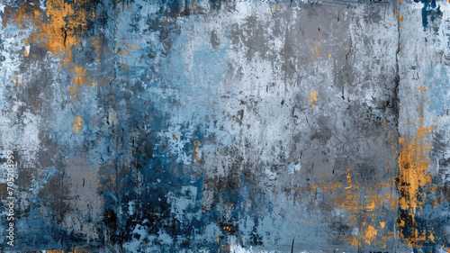 Raw Beauty, Abstract Gray and Blue Composition