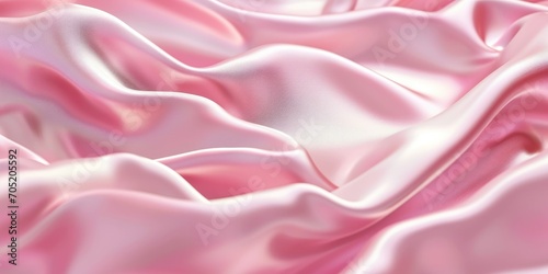 Pink fabric silk waves background. Pink soft color texture. Beautiful luxury pink background. Shiny pink texture