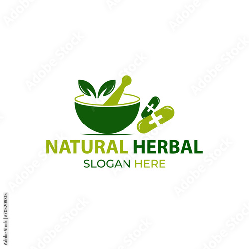 Natural herbal logo design