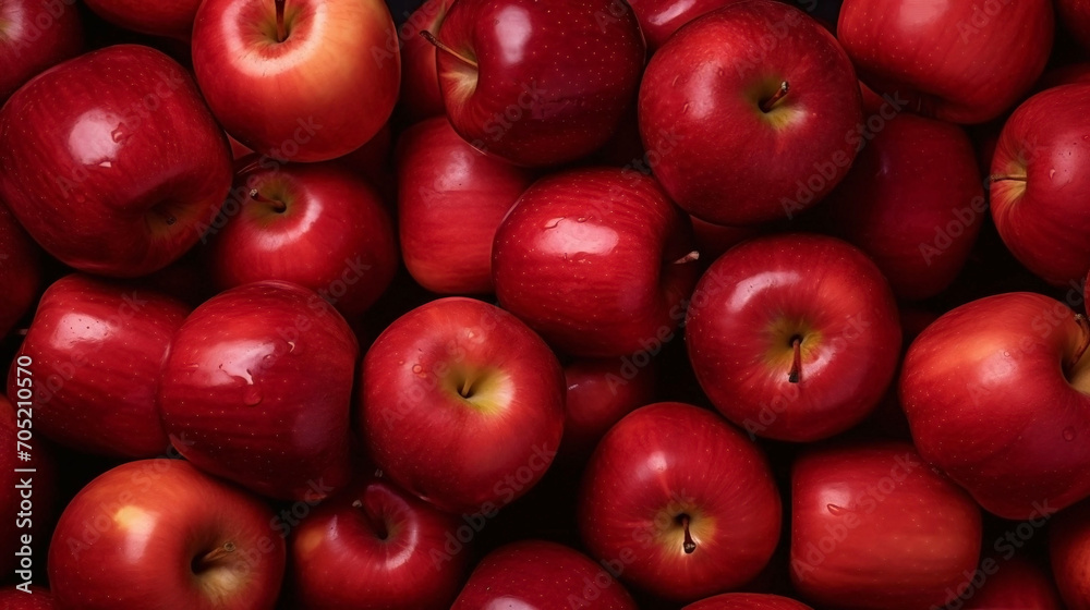 Background texture of red apples. Many ripe apples in the background, top view. Ripe juicy apples close-up. Background texture of red apples. Many ripe apples in the background, top view. Ripe juicy apples close-up.