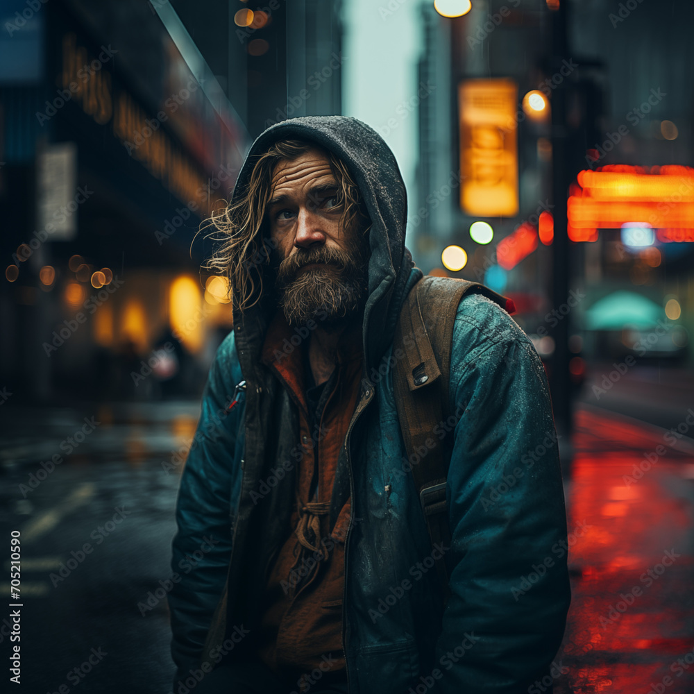 Homeless man in the street. Homeless man in the street.