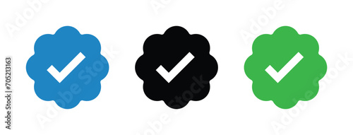 Verified Social Media Badge Icons Set - Symbols for Authenticity and Trust