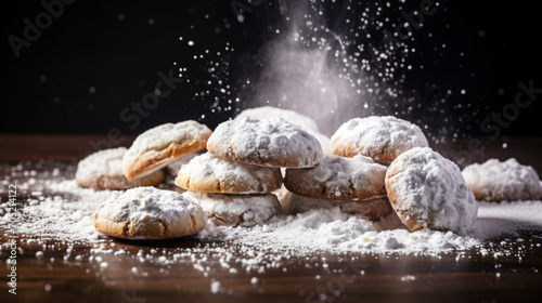 Powdered sugar on Christmas cookies realistic © Julie