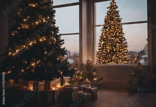 Christmas Tree in front of the Window | Loopable 4K stock videoBackgrounds Christmas Snow Winter photo