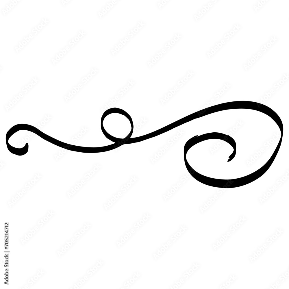 Flourish swirl. Line Art Illustration Flourish swirl. Line Art Illustration