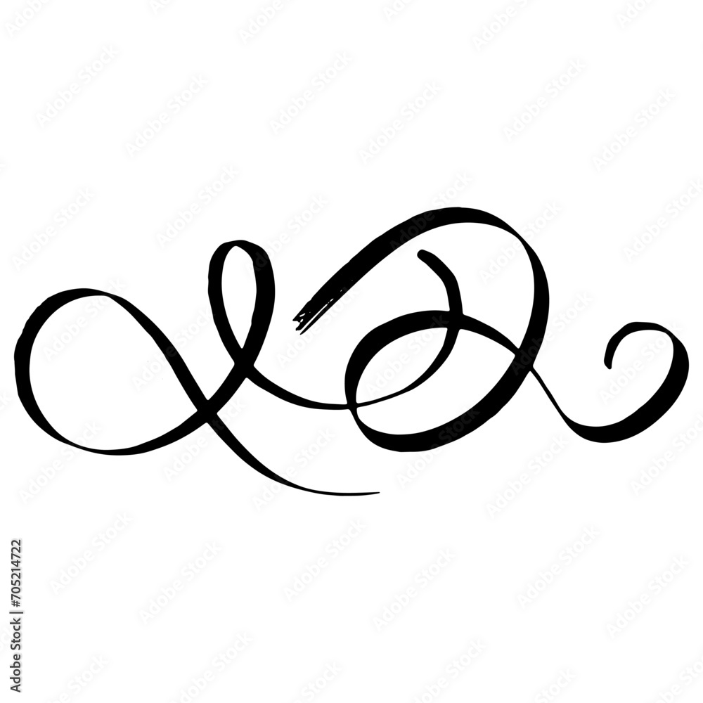 Flourish swirl. Line Art Illustration Flourish swirl. Line Art Illustration
