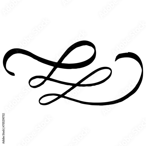 Flourish swirl. Line Art Illustration