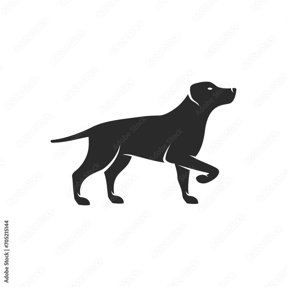 Dog logo. Dog silhouette for label, emblem design. Simple Dog symbol. Vector illustration