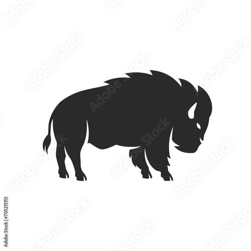 Bison logo. Buffalo silhouette for Emblem design. Simple Bison symbol. Vector illustration