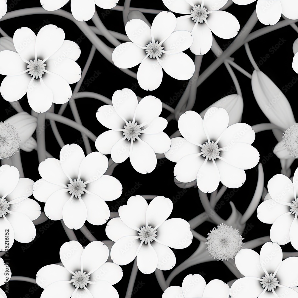 Flowers. Abstract seamless pattern. AI generated. Flowers. Abstract seamless pattern. AI generated.