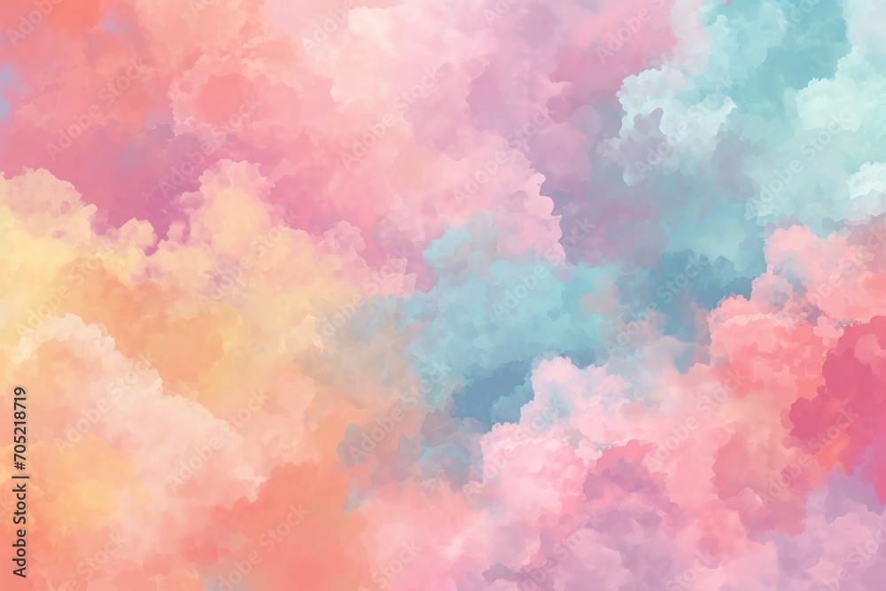 Colorful abstract background with clouds texture in pink, lillac and blue pastel colors