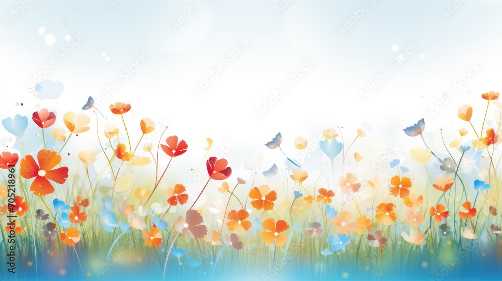 Light watercolor floral spring summer background