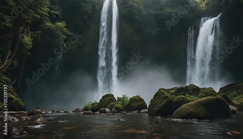 Lombok Waterfall stock videoWaterfall Nature Forest Rainforest Landscape