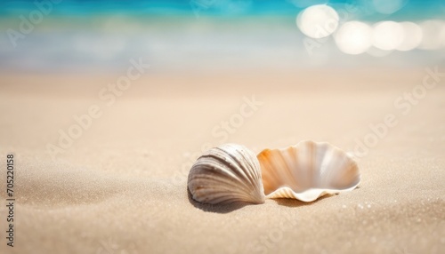 sea abstract background vacation shells sand beach