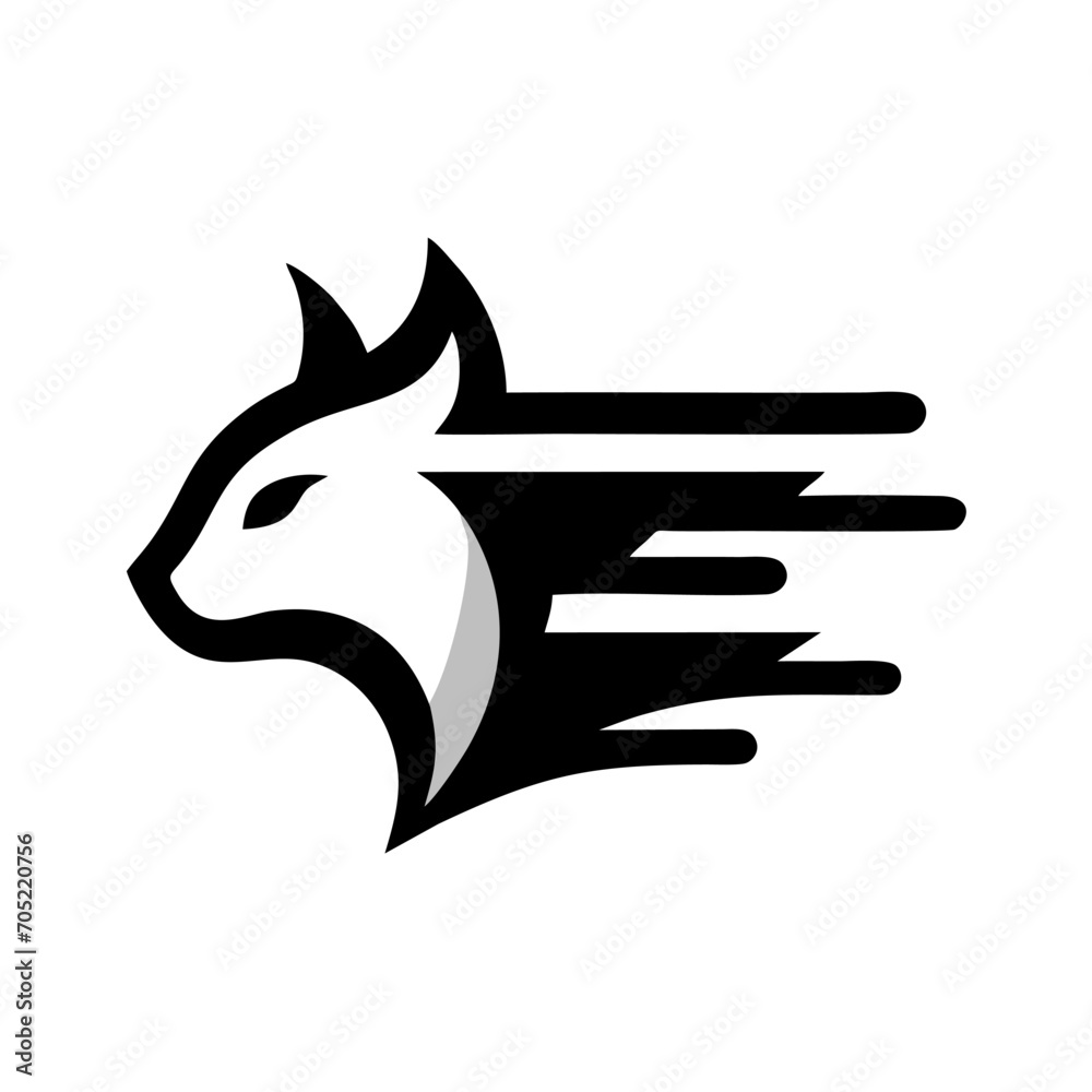Simple abstract cat line logo Simple abstract cat line logo
