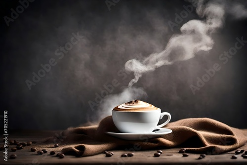 A high-definition image of an espresso shot  featuring rich crema and an intricately designed coffee cup  embodying the essence of coffee craftsmanship