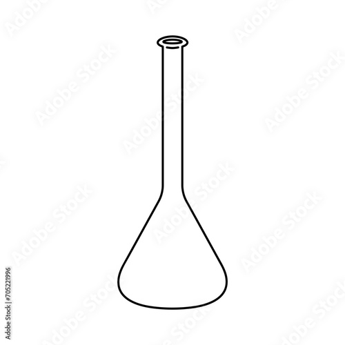 Outline icon medical flask isolated on white. Line vector illustration