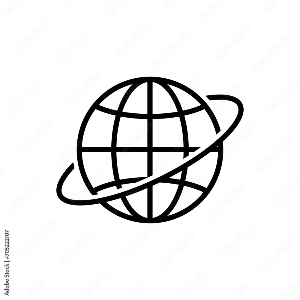 Globe Icon Vector Simple Design Globe Icon Vector Simple Design